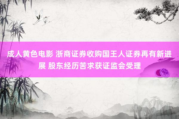 成人黄色电影 浙商证券收购国王人证券再有新进展 股东经历苦求获证监会受理