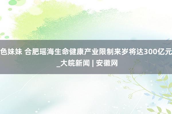 色妹妹 合肥瑶海生命健康产业限制来岁将达300亿元 _大皖新闻 | 安徽网