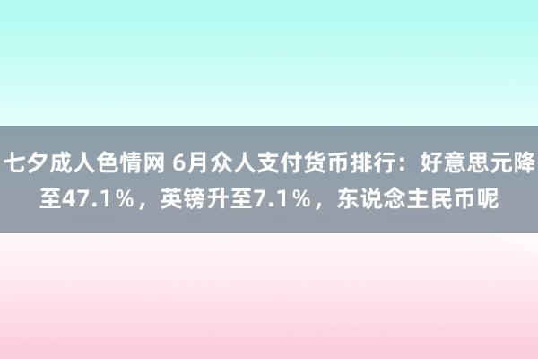 七夕成人色情网 6月众人支付货币排行：好意思元降至47.1％，英镑升至7.1％，东说念主民币呢