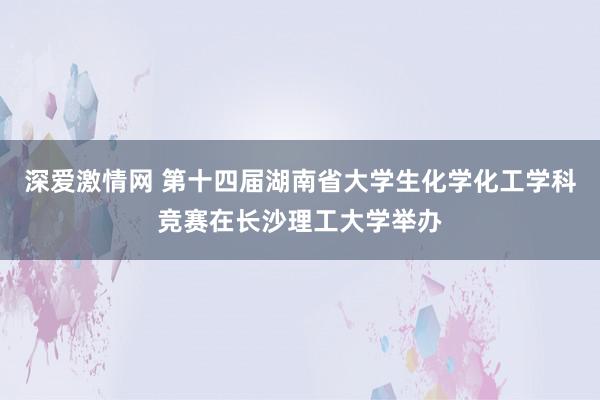 深爱激情网 第十四届湖南省大学生化学化工学科竞赛在长沙理工大学举办