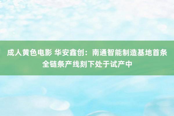 成人黄色电影 华安鑫创：南通智能制造基地首条全链条产线刻下处于试产中