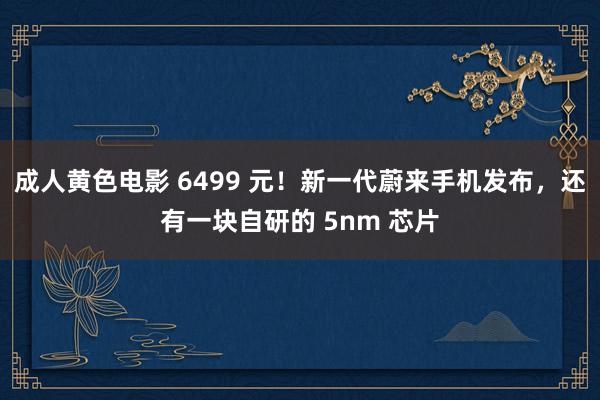 成人黄色电影 6499 元！新一代蔚来手机发布，还有一块自研的 5nm 芯片