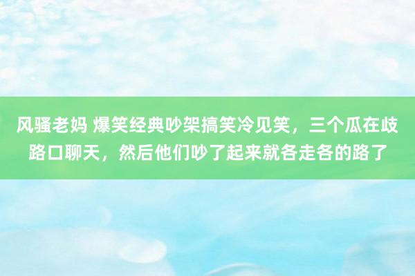 风骚老妈 爆笑经典吵架搞笑冷见笑，三个瓜在歧路口聊天，然后他们吵了起来就各走各的路了