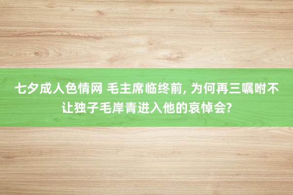 七夕成人色情网 毛主席临终前, 为何再三嘱咐不让独子毛岸青进入他的哀悼会?