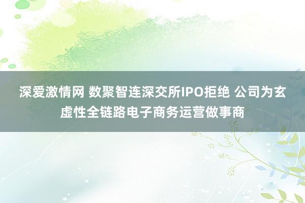 深爱激情网 数聚智连深交所IPO拒绝 公司为玄虚性全链路电子商务运营做事商