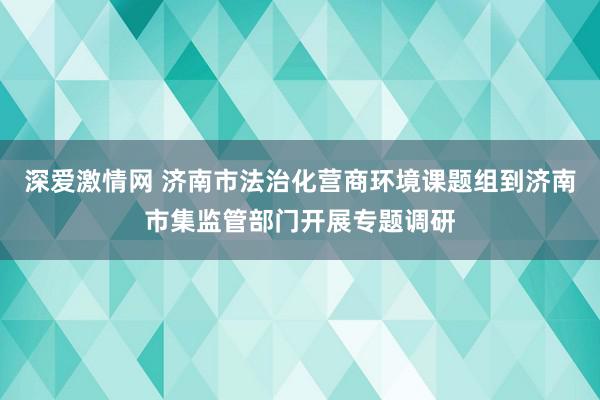 深爱激情网 济南市法治化营商环境课题组到济南市集监管部门开展专题调研