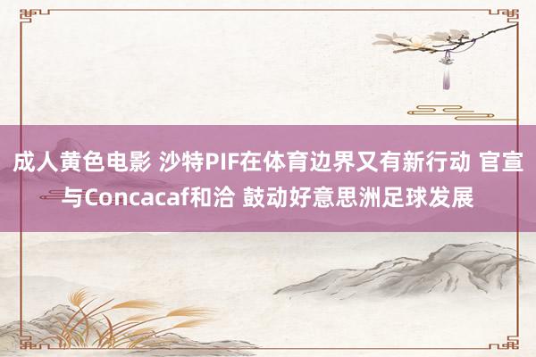 成人黄色电影 沙特PIF在体育边界又有新行动 官宣与Concacaf和洽 鼓动好意思洲足球发展