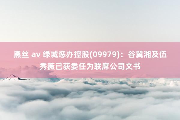 黑丝 av 绿城惩办控股(09979)：谷冀湘及伍秀薇已获委任为联席公司文书